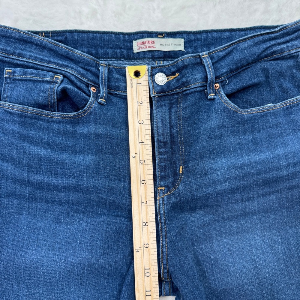 Signature by Levi Strauss Jeans Womens 12M Blue Mid Rise Straight Stretch‎ - Picture 5 of 14